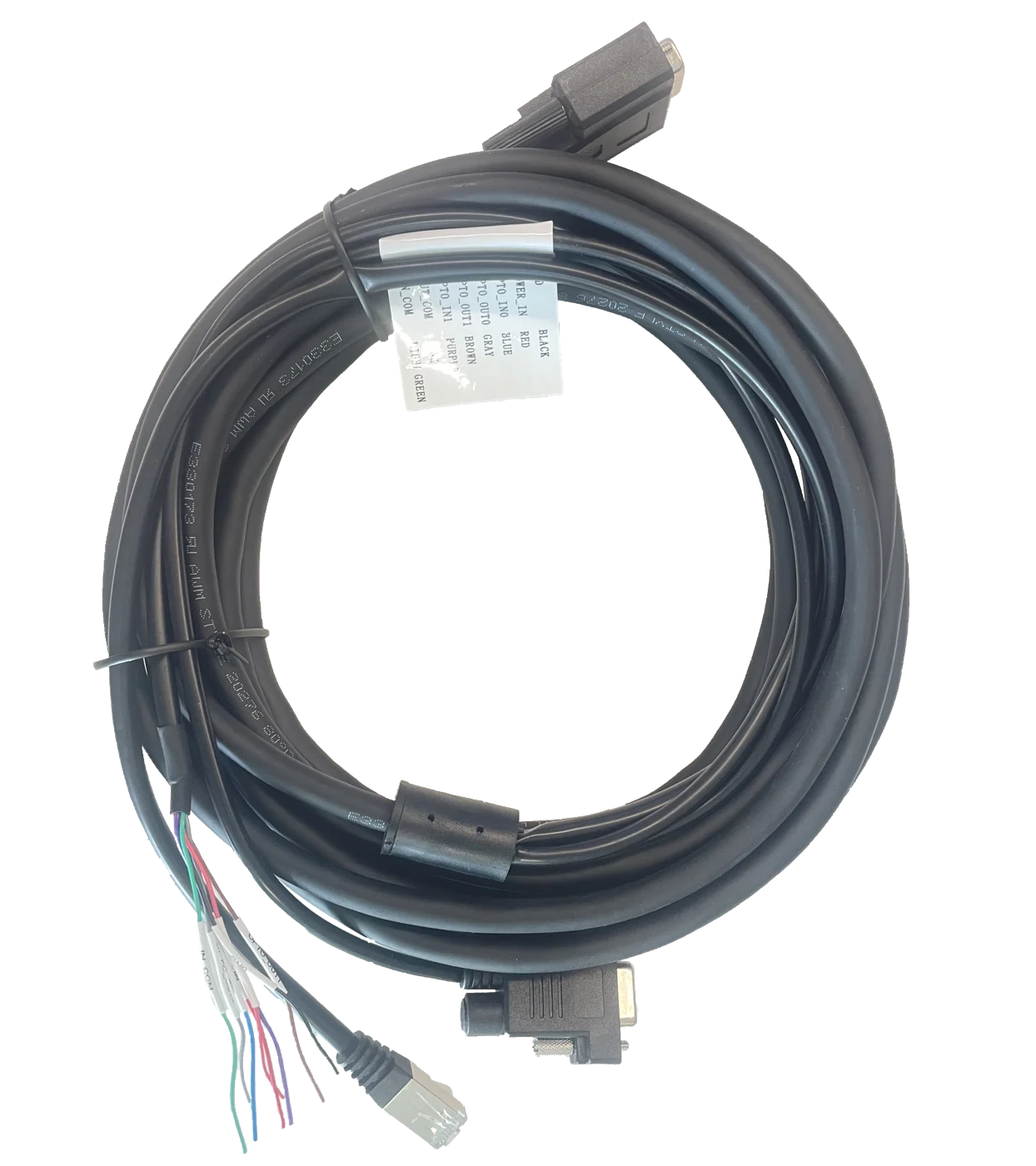 Hikrobot MV-IDAPE-DB15M-DB9FRJ45OPEN-ST-7m 2013EM V2.0 power/communication cable, DB15 male to flying leads/DB9 female/RJ45 male, 7 m, Static applications