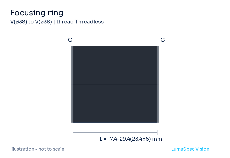Fokussier-Ring, Aufnahme V(ø38) bis V(ø38) (LS-MT04)