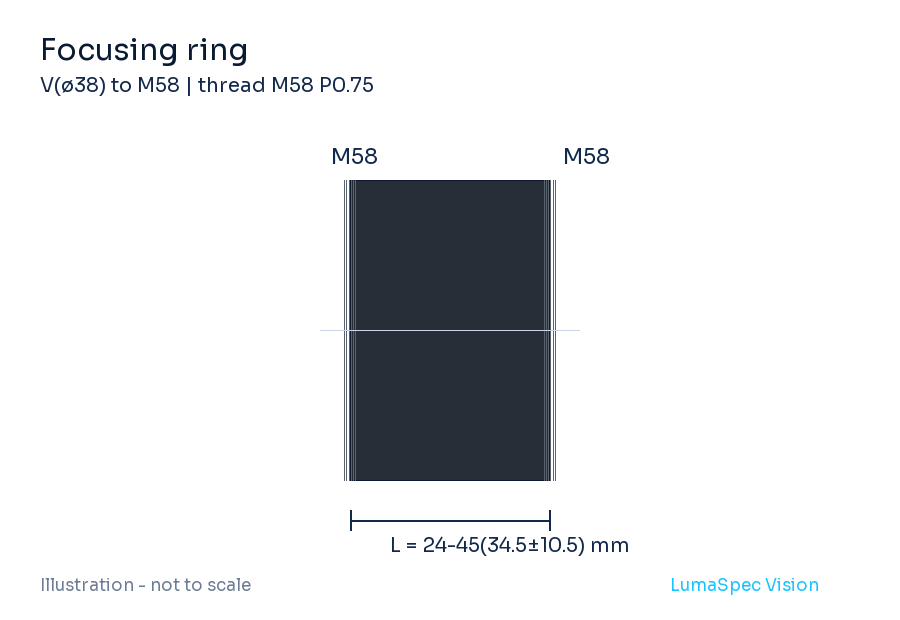 Anello di messa a fuoco, montaggio V(ø38) a M58 (LS-MT08)