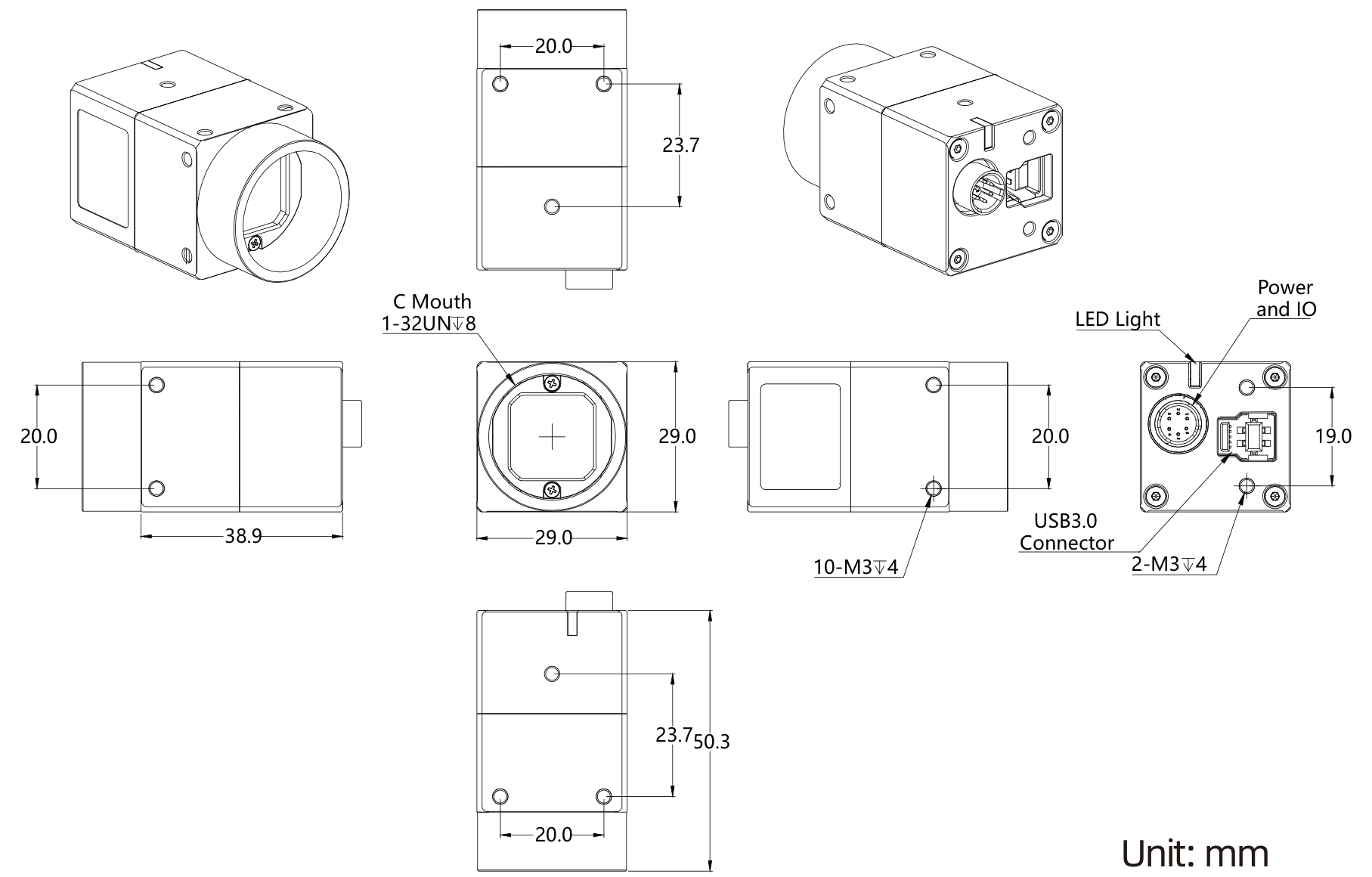 USB3.0 area scan camera, SU series