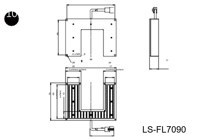 Illuminatori per superfici non standard, 95 x 70 mm (LS-FL7090)